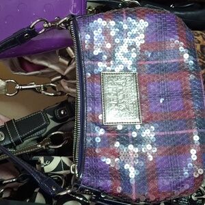 LN COACH POPPY PURPLE SEQUINS MINI BAG